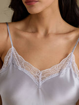 [Silver] SilkSilky-CA Spaghetti Strap Sweetheart Neck Nightgown 004