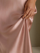[Tuscany] SilkSilky-CA Spaghetti Strap V Neck Dress 005