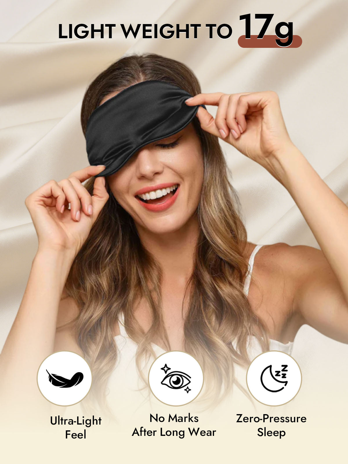 [Black] SilkSilky-CA 19Momme Pure Silk Eye Mask 005