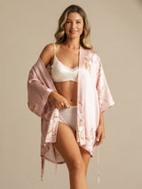 [Pink] SilkSilky-CA 3/4 Sleeve Women's Robe 005