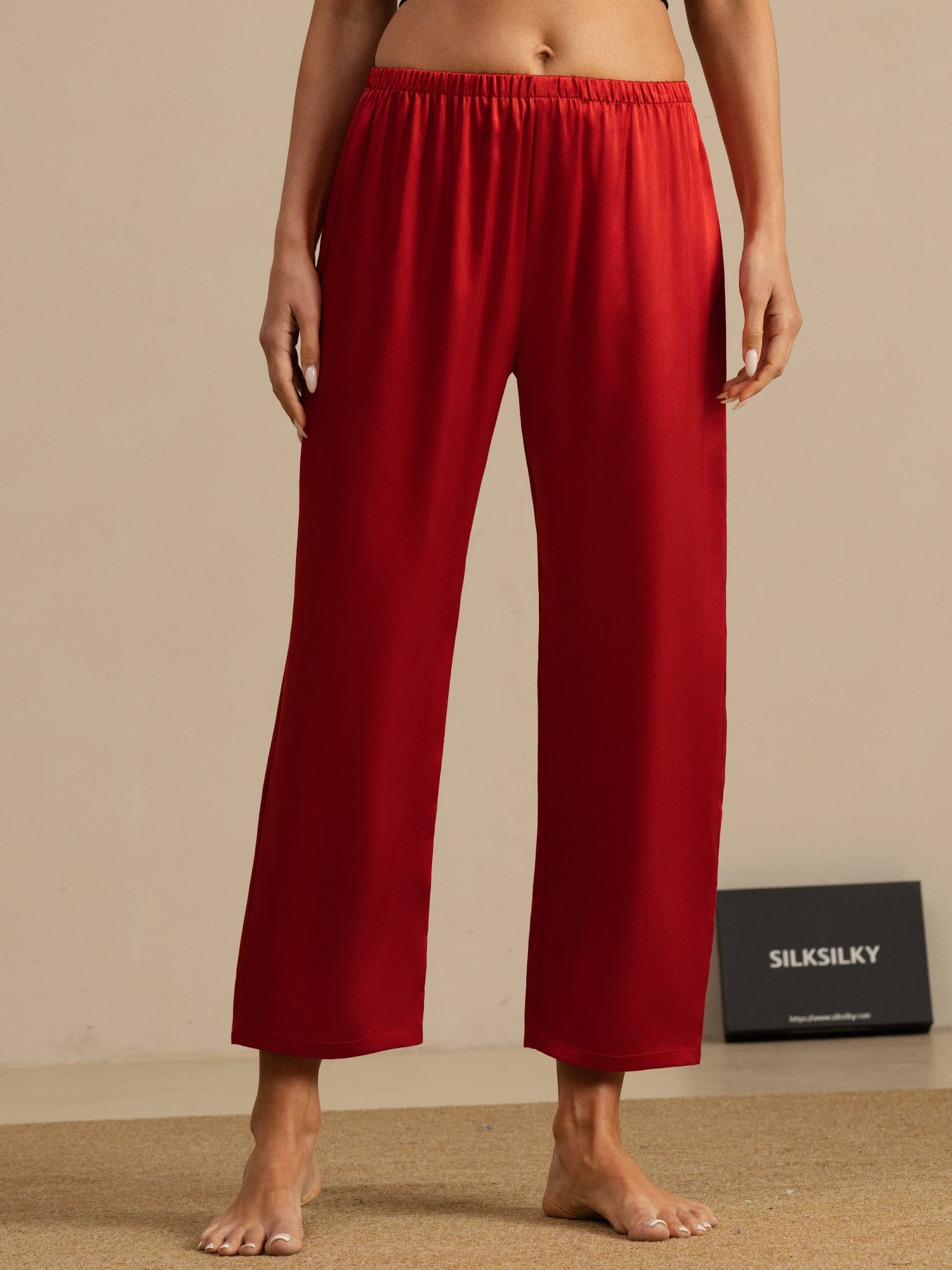 [Wine] SilkSilky-CA Women's Sleep Pants 001