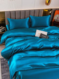 SilkSilky CA 19Momme Pure Silk Bedding Set Teal 003