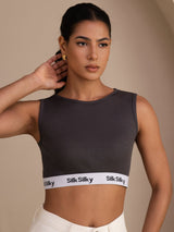 [Gray] SilkSilky-CA Sleeveless Crew Neck Camisole 003