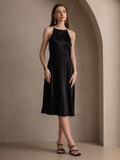 SilkSilky CA 19Momme Silk Sleeveless Dress Black 006