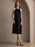 SilkSilky CA 19Momme Silk Sleeveless Dress Black 007