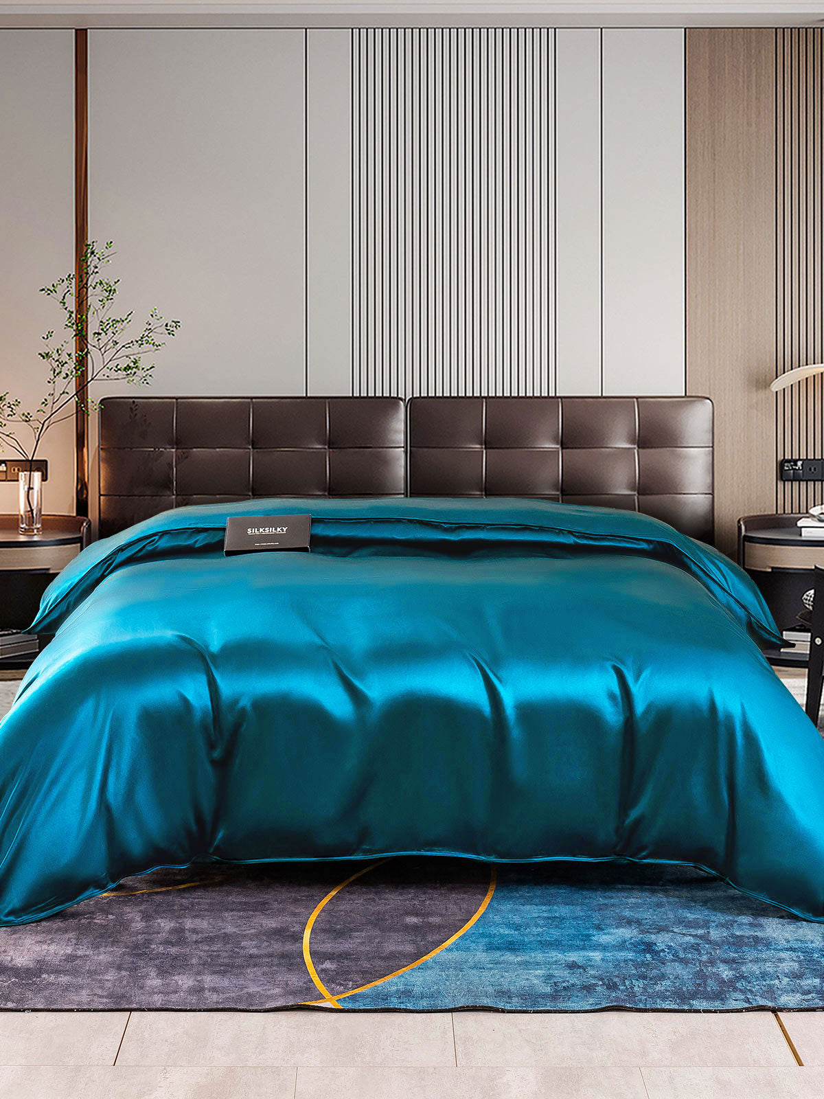 [Teal] SilkSilky-CA 22Momme Pure Silk Duvet Cover 001