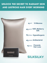 [Gray] SilkSilky-CA 19Momme Pure Silk Pillowcase 002