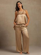 [Champagne] SilkSilky-CA Sleeveless Scoop Neck Camisole 006