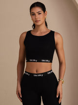 [Black] SilkSilky-CA Sleeveless Crew Neck Women's Outfit Sets 004