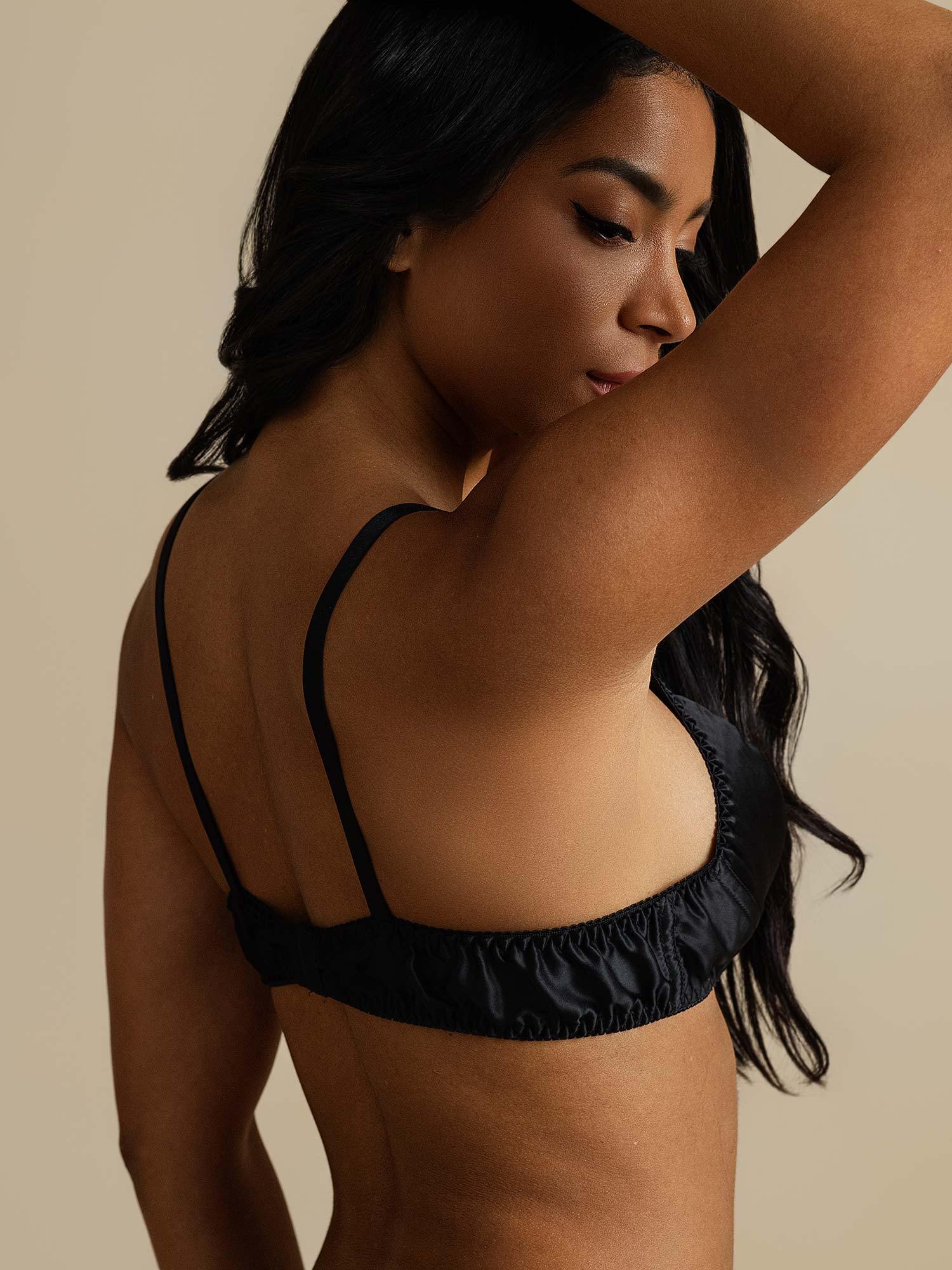 [Black] SilkSilky-CA Pure Silk Bra 005