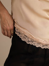 [Champagne] SilkSilky-CA Spaghetti Strap V Neck Camisole 005