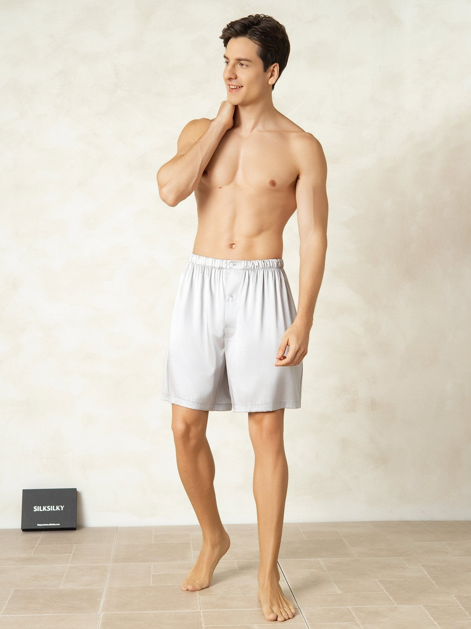 [Silver] SilkSilky-CA Mens Sleep Bottoms 003