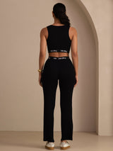 [Black] SilkSilky-CA Sleeveless Crew Neck Women's Outfit Sets 002