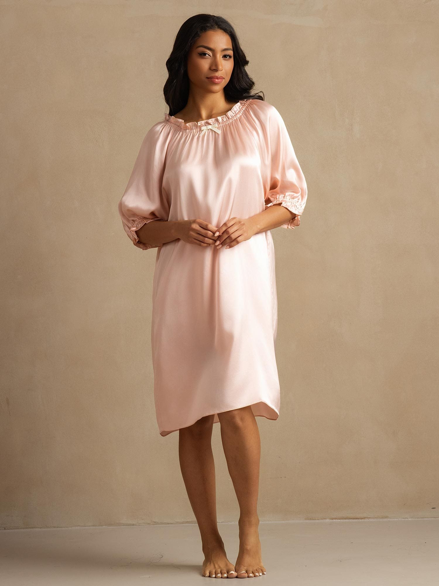 [LightPink] SilkSilky-CA Pure Silk Nightgown 003