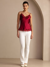 [Wine] SilkSilky-CA Spaghetti Strap V Neck Camisole 005