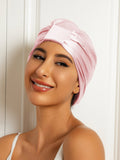 SilkSilky-CA Pure Silk Sleep Cap LightPink 001