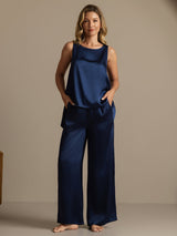 [Dark Blue] SilkSilky-CA Sleeveless Women's Pajamas 007