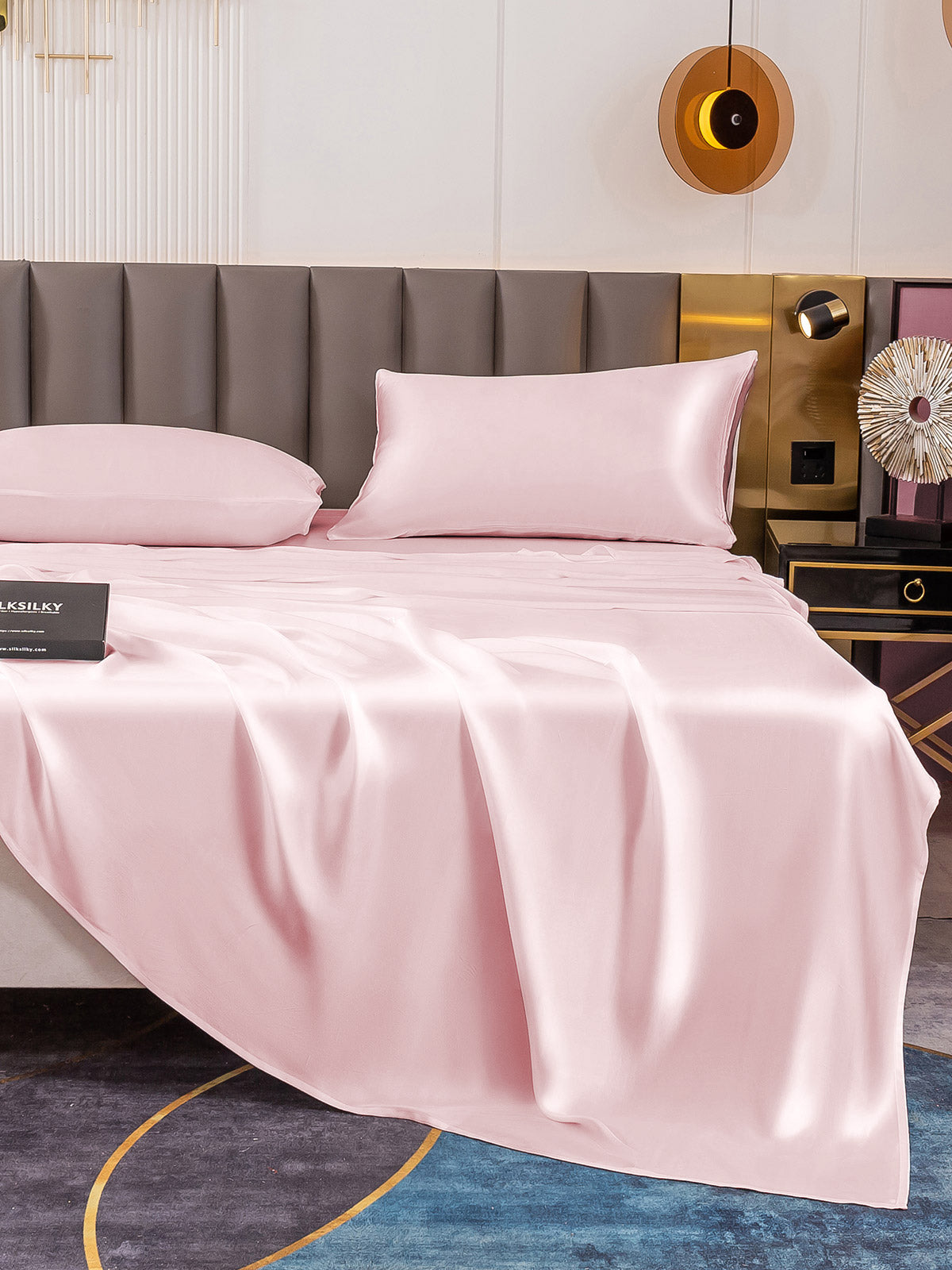 [Pink] SilkSilky-CA 19Momme Pure Silk Bedding Set 006