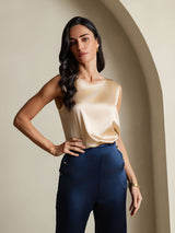 [Champagne] SilkSilky-CA Sleeveless Round Neck Camisole 003