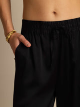 [Black] SilkSilky-CA 19Momme Silk Womens Pants 006
