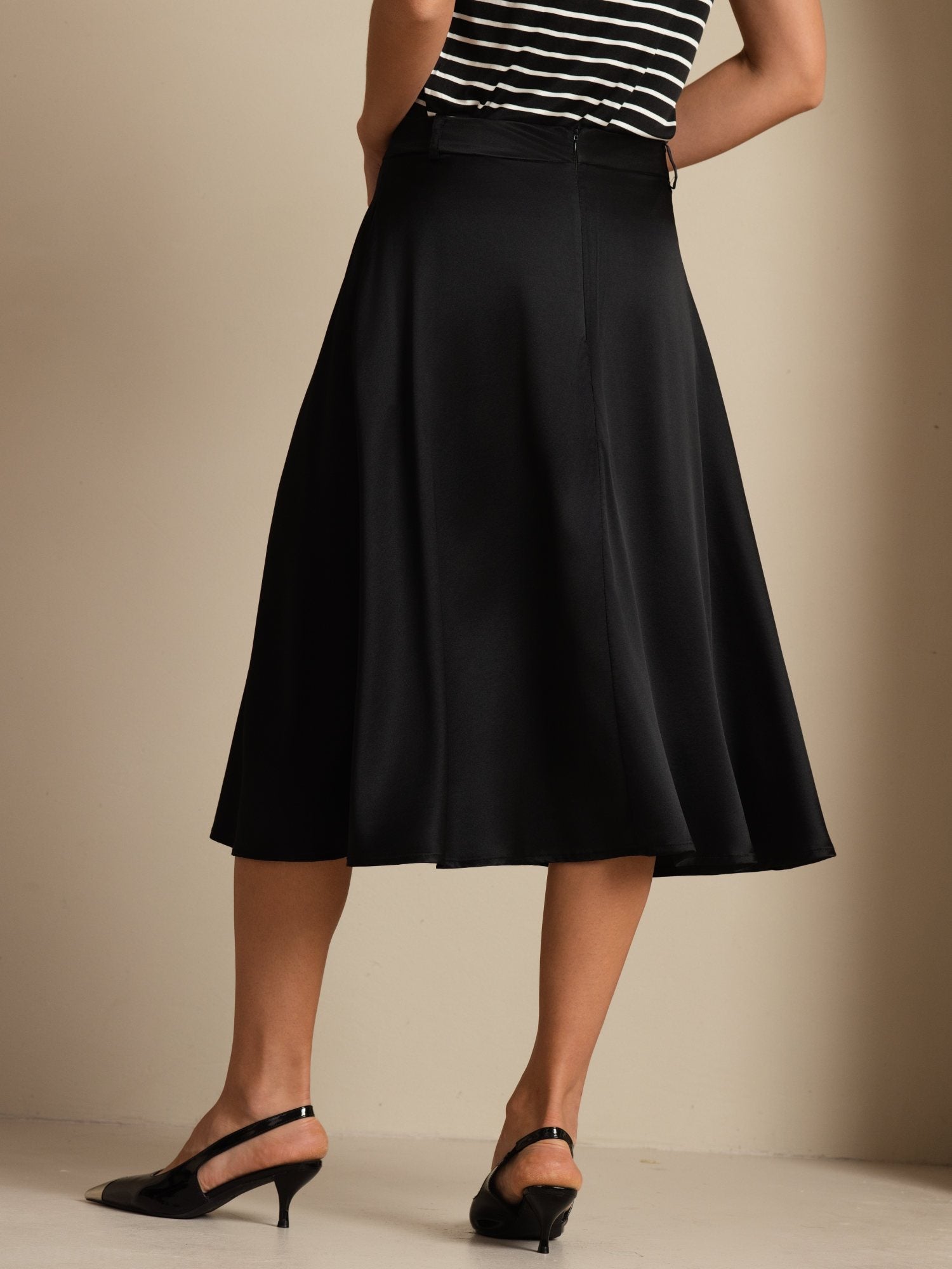 [Black] SilkSilky-CA 19Momme Silk Skirt 002