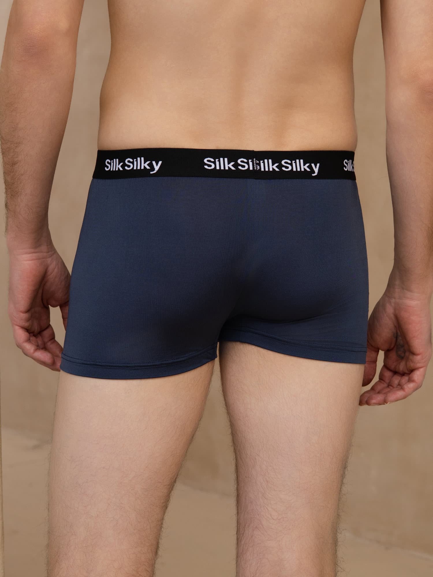 [Dark Blue] SilkSilky-CA 100% Silk Jersey Mens Underwear 002