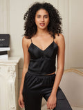 SilkSilky-CA Pure Silk V Neck Camisole Black 004