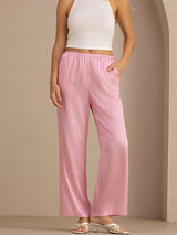 [Pink Pinstripe] SilkSilky-CA Womens Pants 004