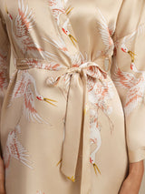 [Champagne] SilkSilky-CA 3/4 Sleeve Women's Robe 007