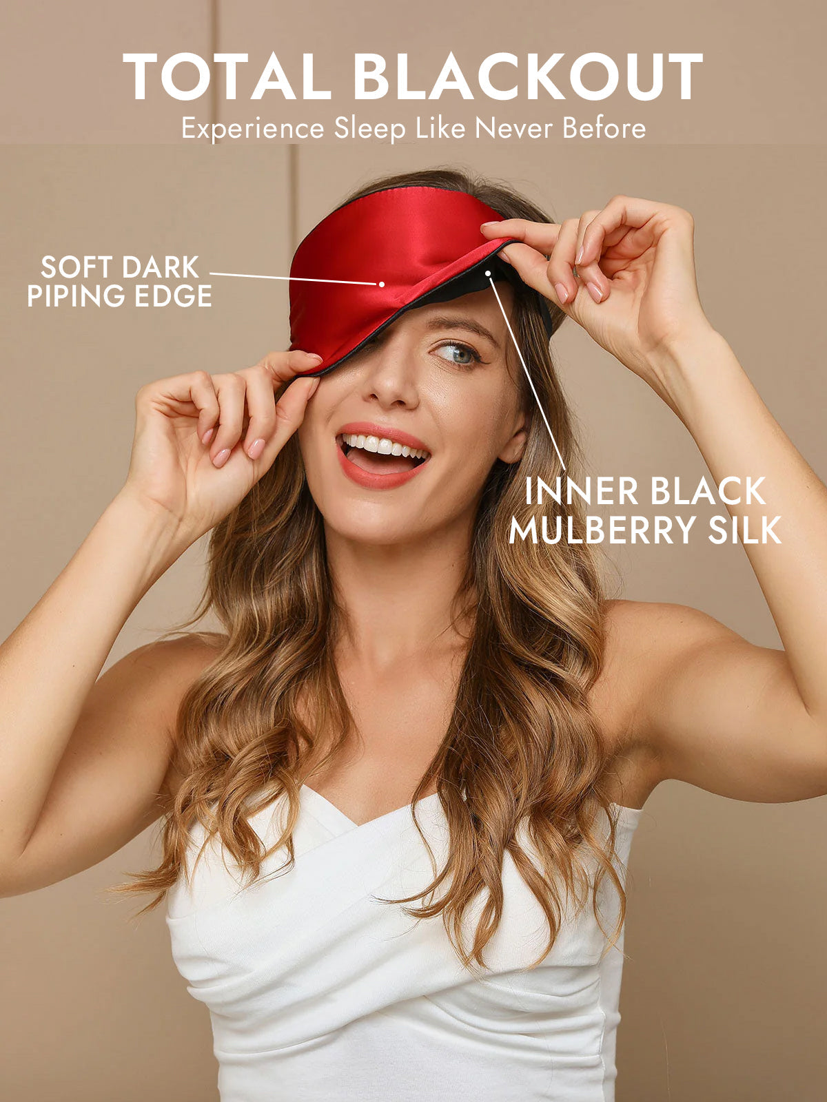 [Red] SilkSilky-CA 19Momme Pure Silk Eye Mask 002