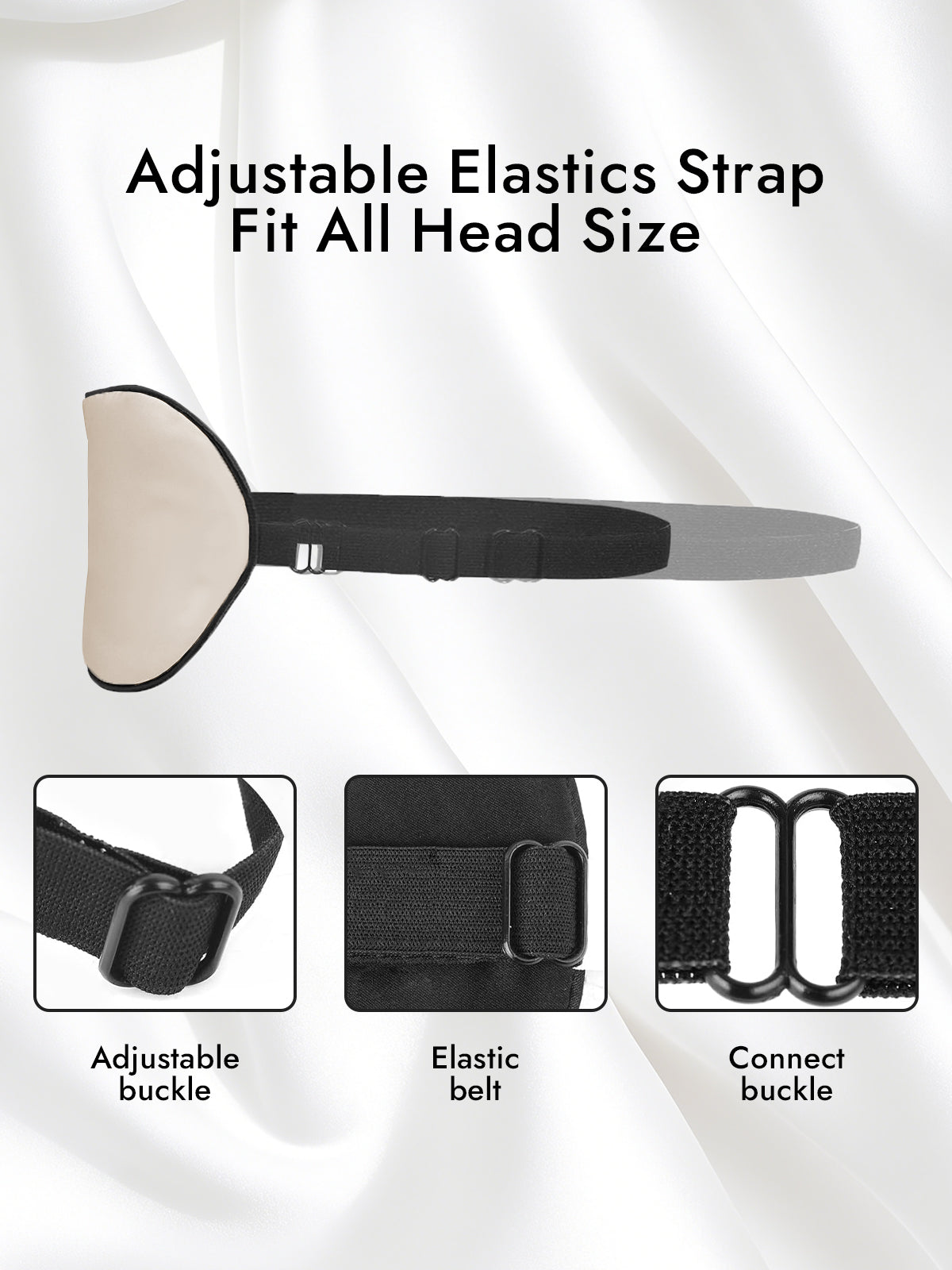 [Beige] SilkSilky-CA 19Momme Pure Silk Eye Mask 004