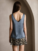 [Real Teal] SilkSilky-CA Sleeveless V Neck Camisole 002