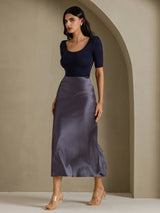 [Dark Gray] SilkSilky-CA Skirt 006