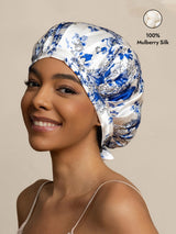 [Blue and White Porcelain] SilkSilky-CA Sleep Cap 001