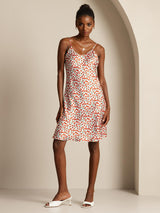 [Cherry] SilkSilky-CA Pure Silk V Neck Dress 001,