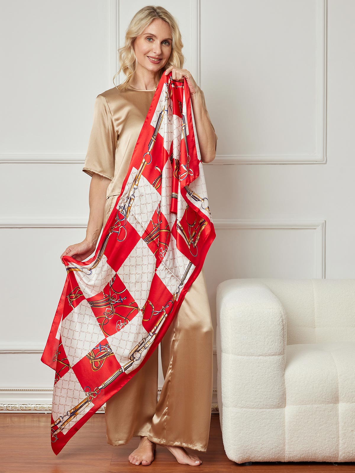 [P022] SilkSilky-CA Pure Silk Scarf 005,