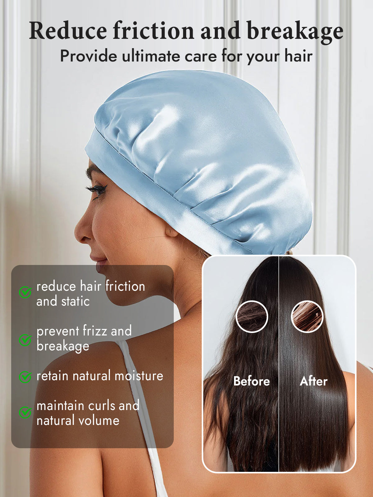 [Light Blue] SilkSilky-CA Pure Silk Sleep Cap 004