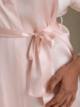 [Pink] SilkSilky-CA 3/4 Sleeve Women's Robe 004