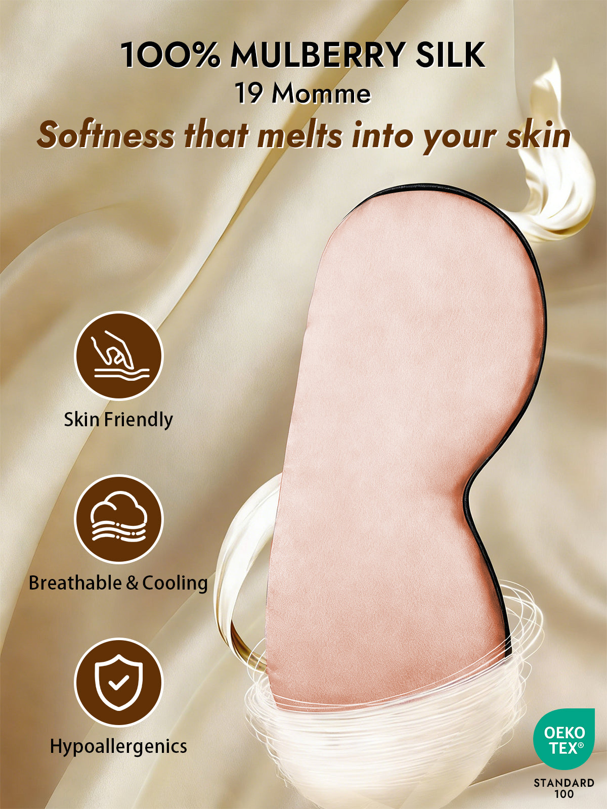 [Pink] SilkSilky-CA 19Momme Pure Silk Eye Mask 003