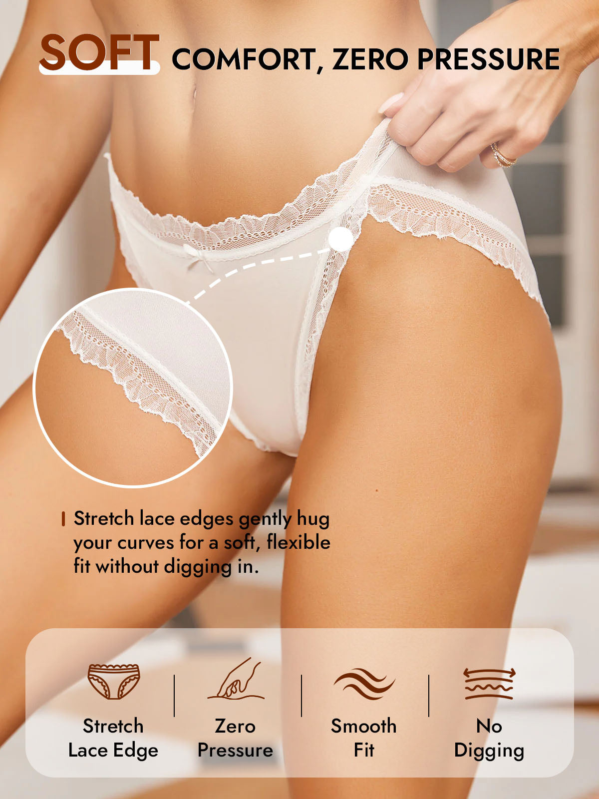 [White] SilkSilky-CA 100% Silk Jersey Panty 005