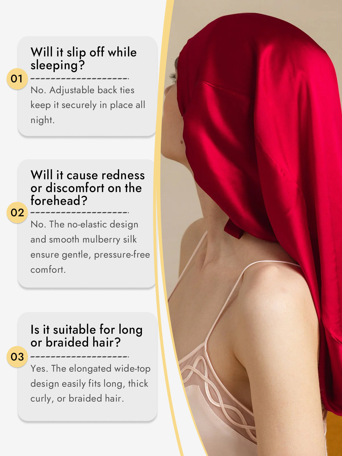 [Wine] SilkSilky-CA Pure Silk Sleep Cap 008