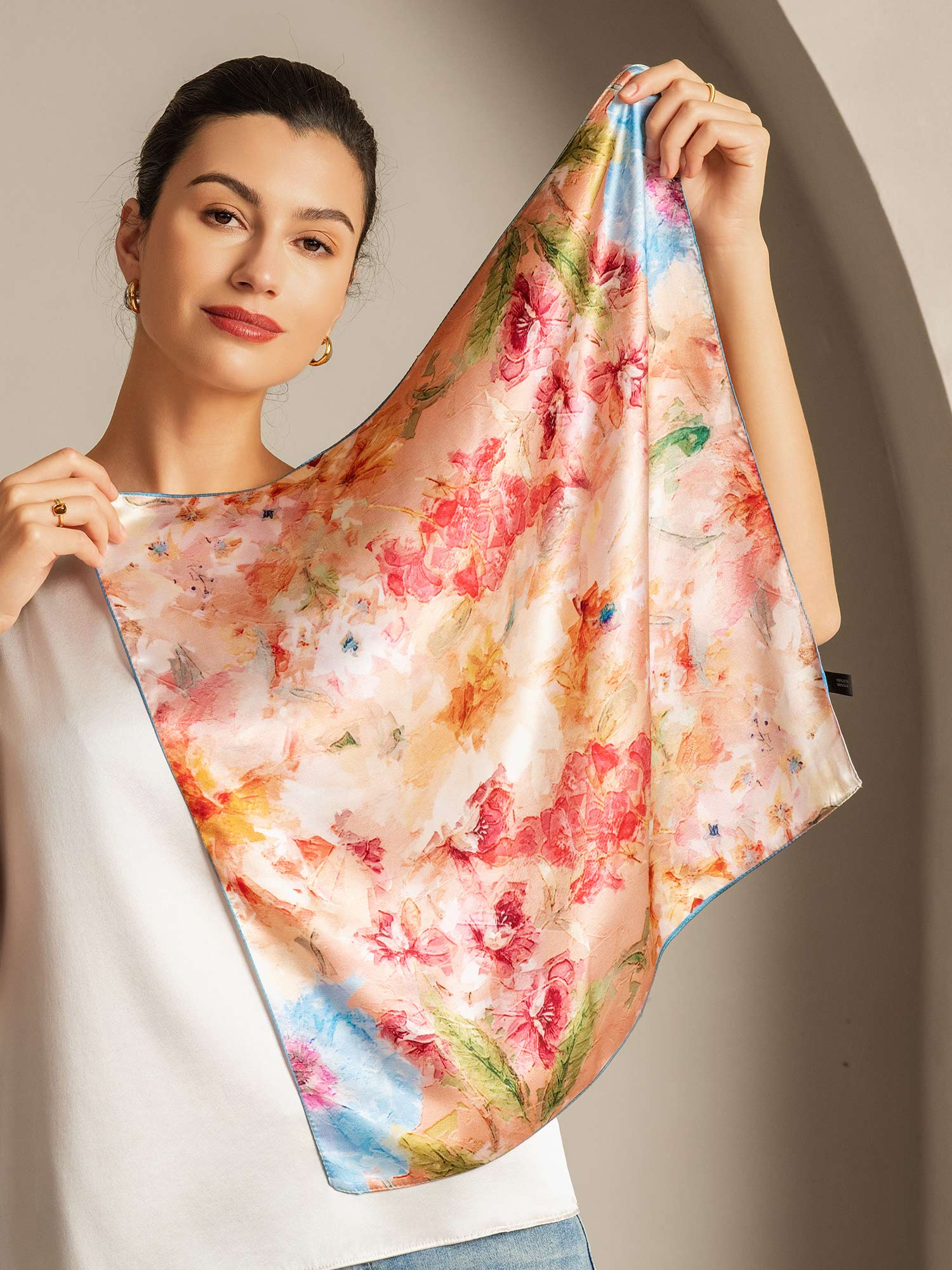 [P098] SilkSilky-CA Pure Silk Scarf 005,