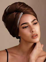 [Coffee] SilkSilky-CA Hair Towel Wrap 001