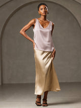 [Shadow Gray] SilkSilky-CA Sleeveless V Neck Camisole 002