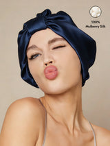 [Dark Blue] SilkSilky-CA Sleep Cap 001