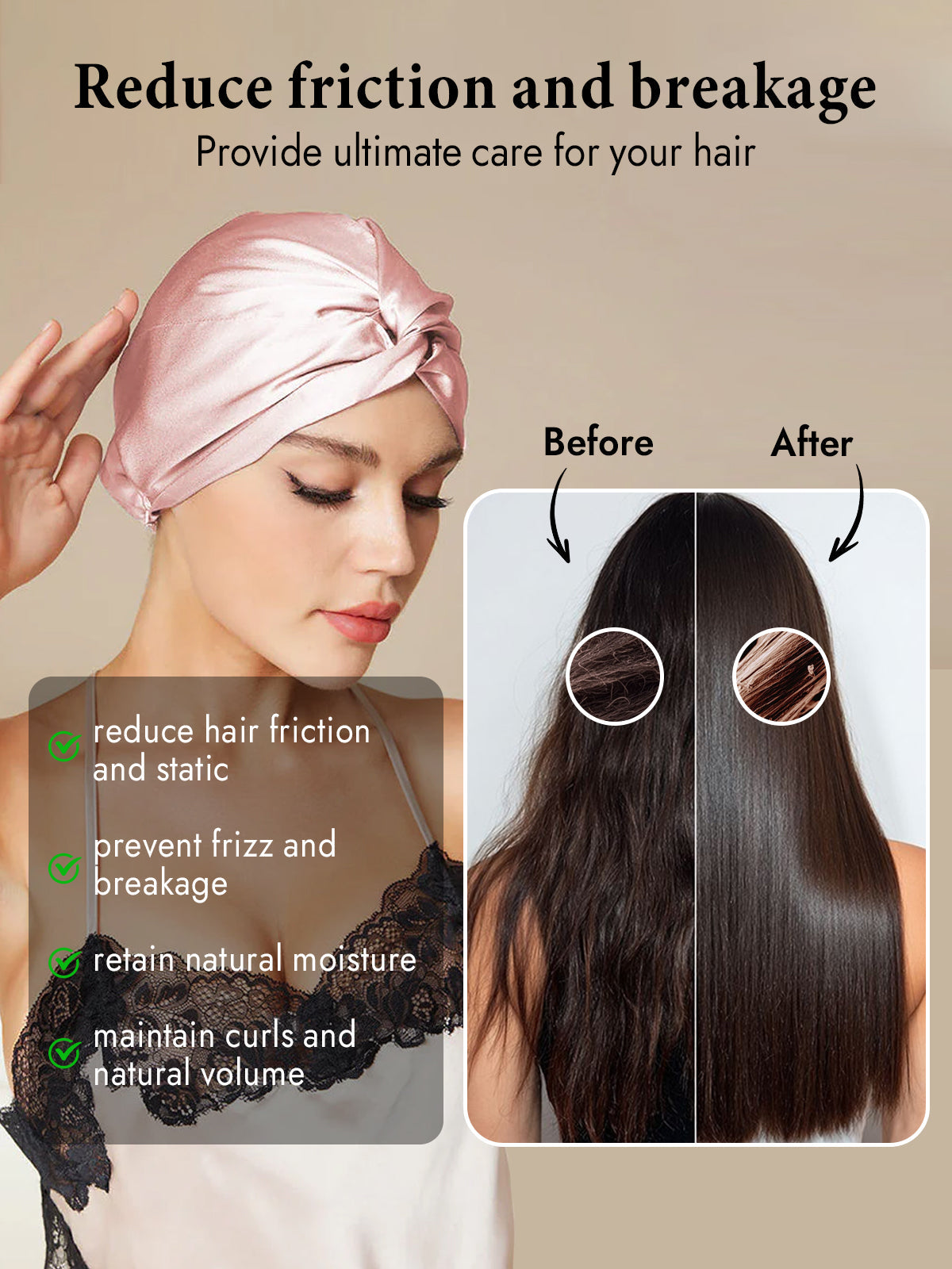 [Pink] SilkSilky-CA Pure Silk Sleep Cap 004