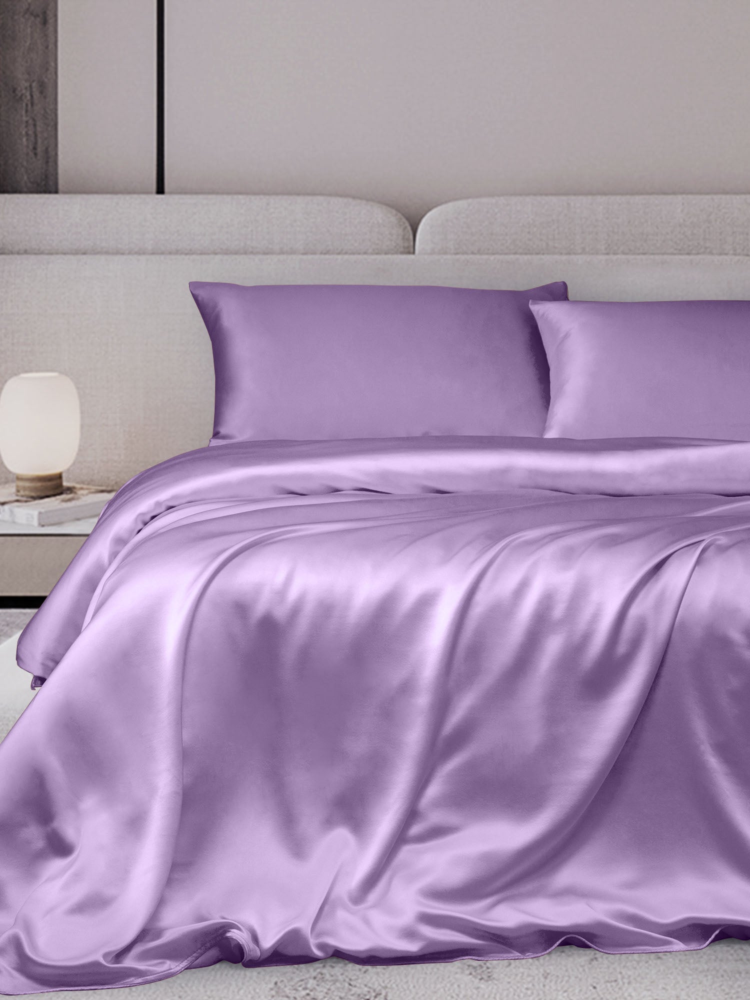 [Lavender] SilkSilky-CA 19Momme Bedding Set 001