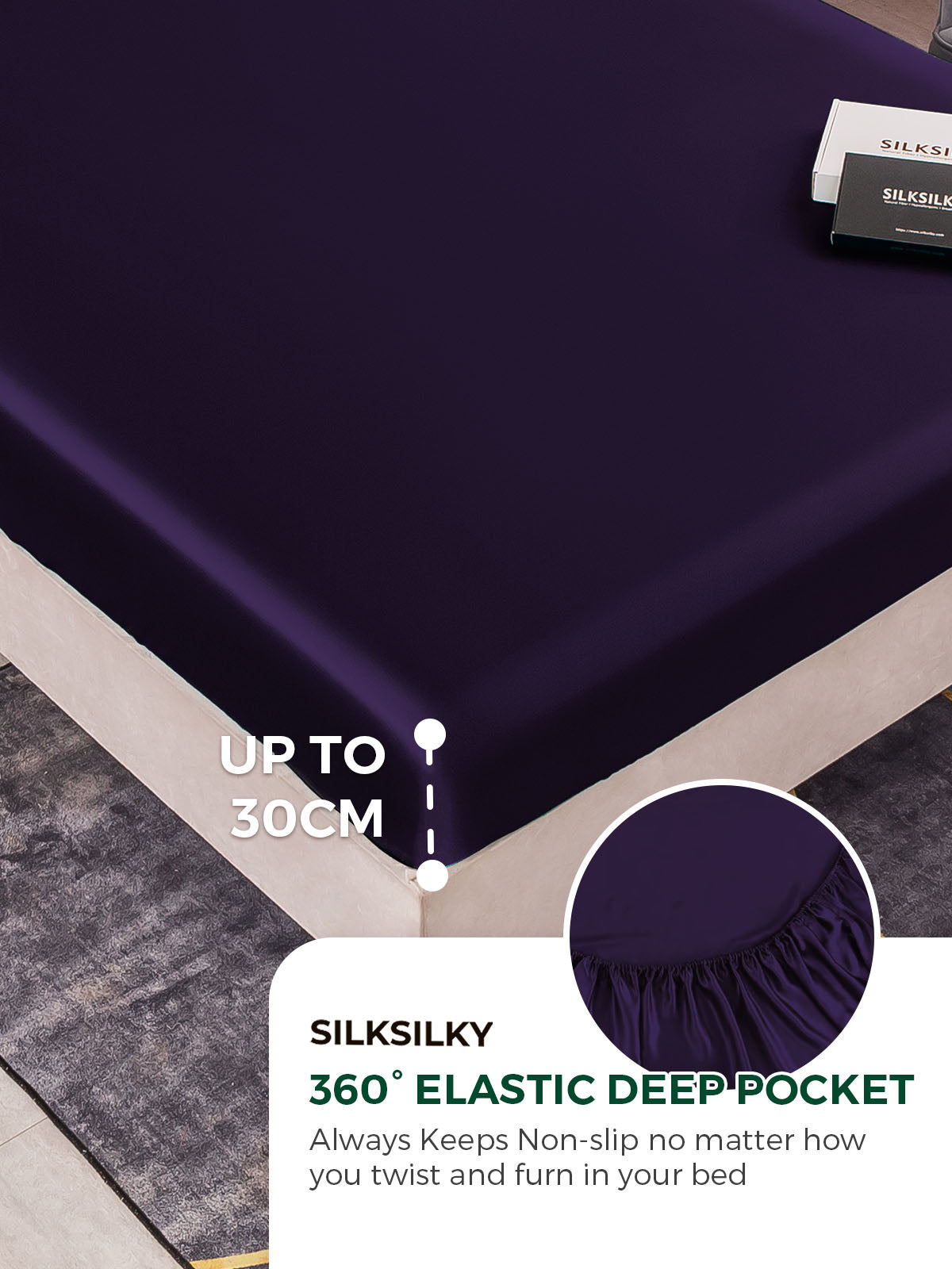 [Deep Purple] SilkSilky-CA 25Momme Sheet 004