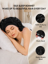 [Black] SilkSilky-CA Sleep Cap 005