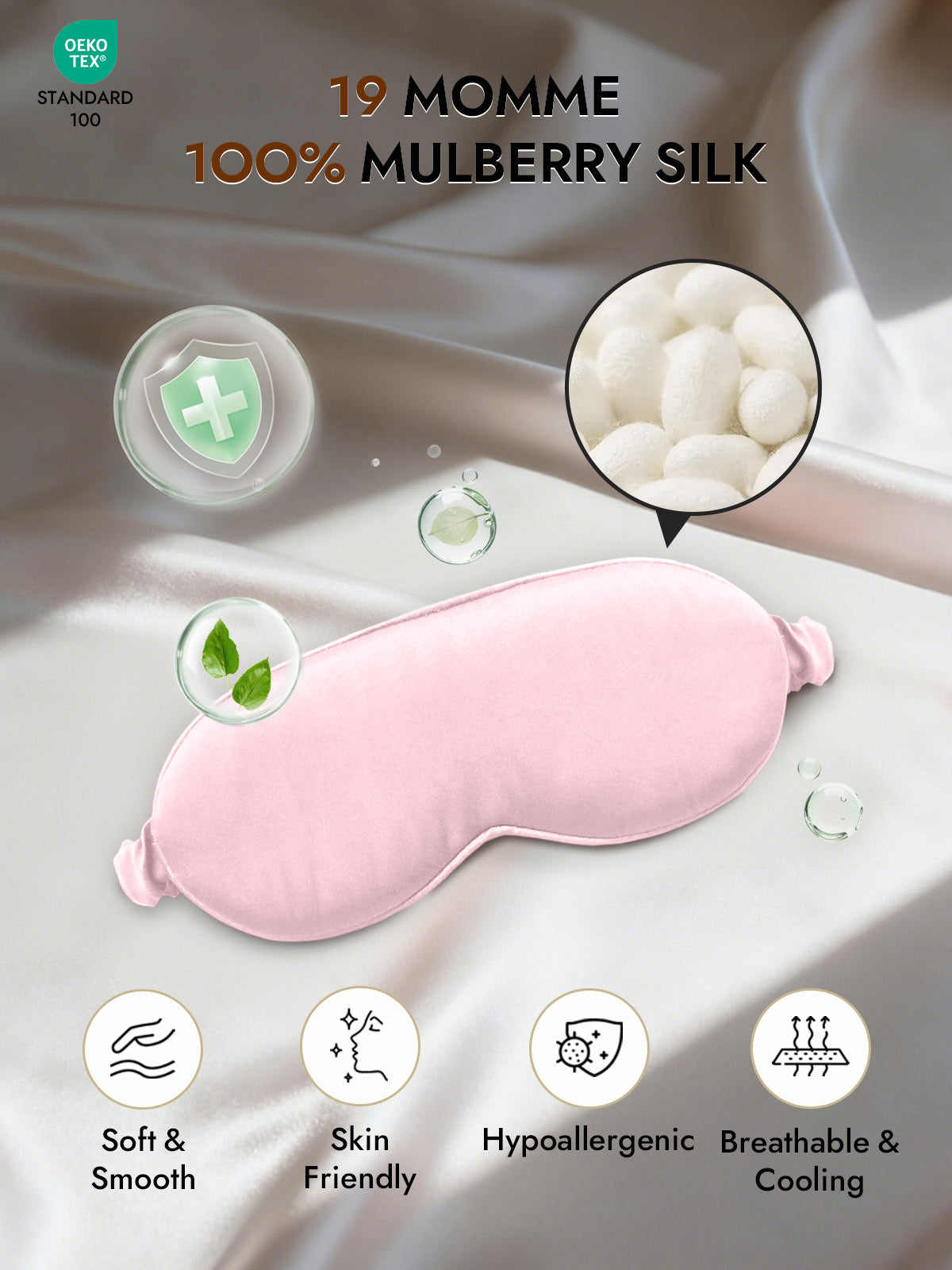 [Pink] SilkSilky-CA Pure Silk Eye Mask 002